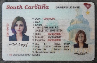 South Carolina Fake id front side